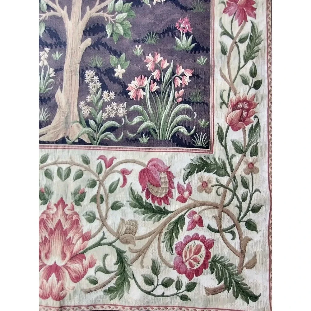 Mille Fleurs Belgium Jacquard Tapestry Tree of Life William Morris 56x35 Cotton